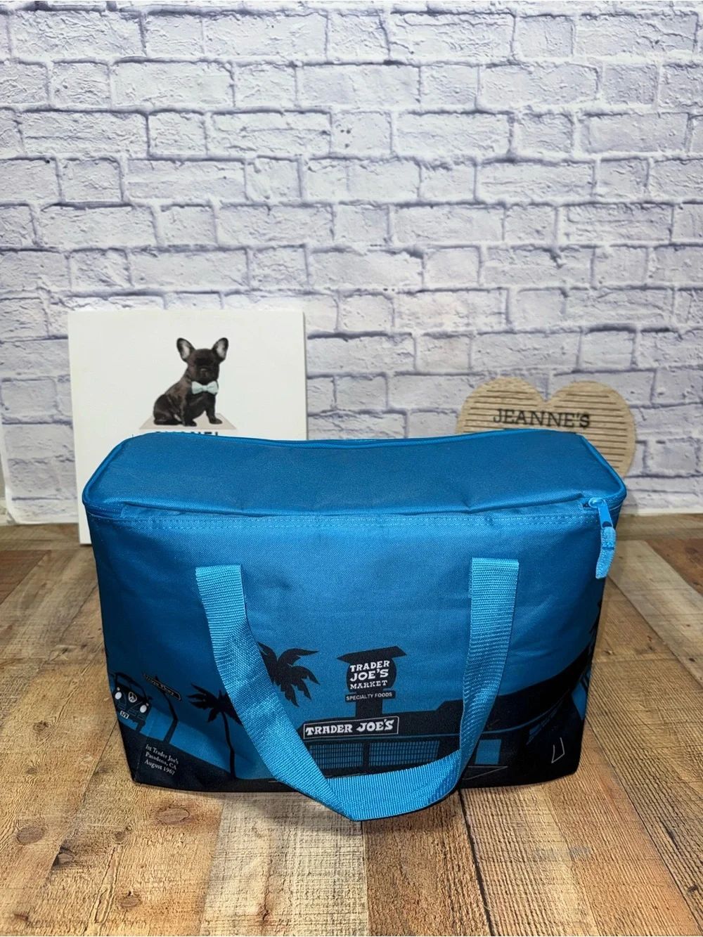 Trader Joe's blue Reusable Grocery Insulated Cooler Limited Edition Tote Bag